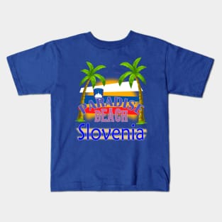 Paradise Beach Slovenia Vacation Holiday Kids T-Shirt